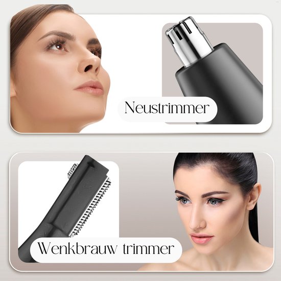 6-in-1 Bikinitrimmer - Sansbeauté® - Gezicht - Oksels - Benen - Bikinilijn - Wenkbrauw Trimmer - Gezichtsontharing Dames - Intieme Zone - Ladyshaves Bikini - Ontharingsapparaat Electrisch