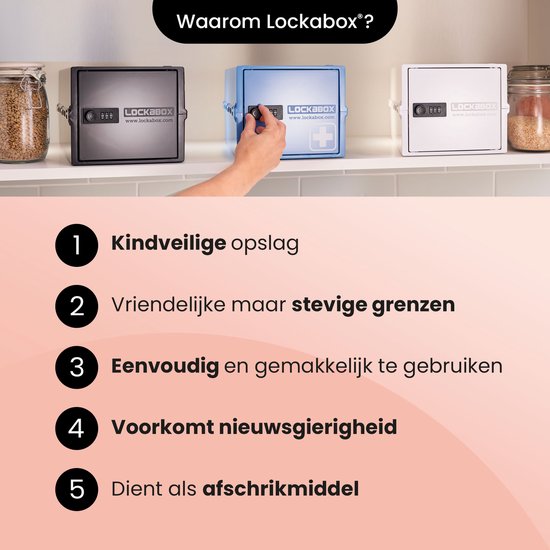 Lockabox One™ Opbergbox met Cijferslot - Afsluitbare Medicijnkast - Polycarbonaat Kluis - Koelkast en Diepvries Proof - 10,5 Liter - 31 x 21 x 17 cm