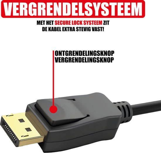 DisplayPort naar HDMI Kabel - Ondersteund 1080P - Male DisplayPort en Male HDMI Plug - 2 Meter - 4K@60Hz - Full HD