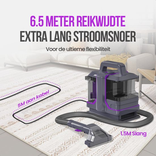 Strex Tapijtreiniger Extra Krachtig - Vlekkenreiniger / Meubelreiniger / Matrasreiniger / Bankreiniger - 2 Opzetstukken