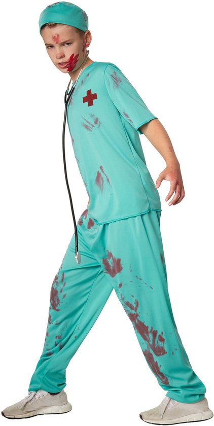 dressforfun - Griezelige arts 152 (11-12y) - verkleedkleding kostuum halloween verkleden feestkleding carnavalskleding carnaval feestkledij partykleding - 302213