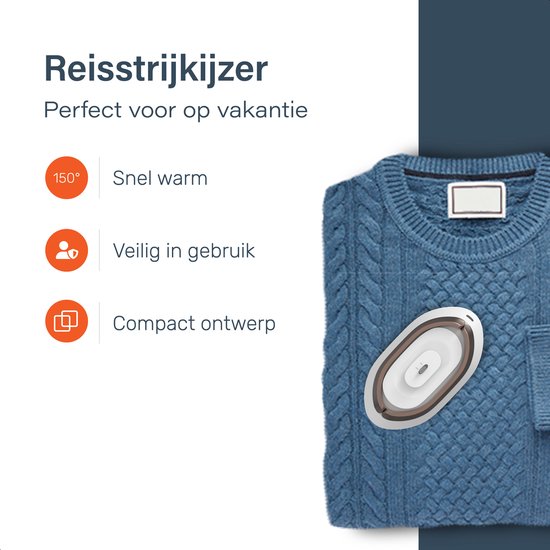 Reis strijkijzer - Mini stoomstrijkijzer - compact & draagbaar - Droog- & stoomfunctie - Travel