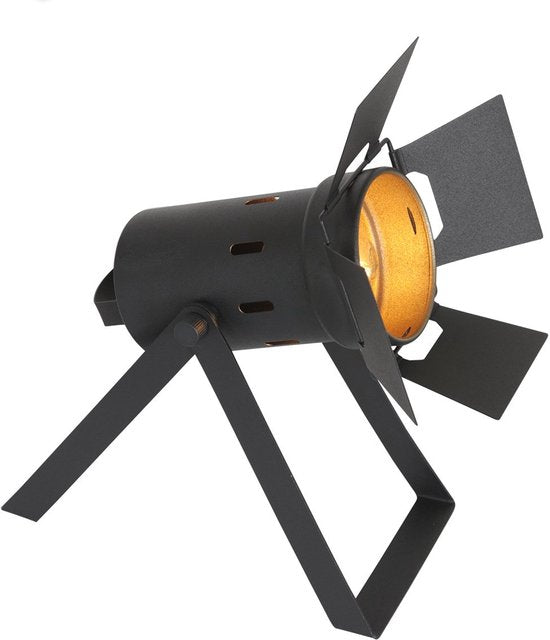Tafellamp Carré 3380ZW - zwarte industriële lamp van metaal en kunststof, kantelbaar, E27 fitting, Mexlite