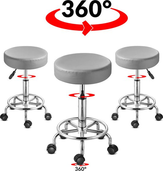 Rolkruk - Hoogte Verstelbaar 360° Draaibaar - 51-65cm Zithoogte Grijs