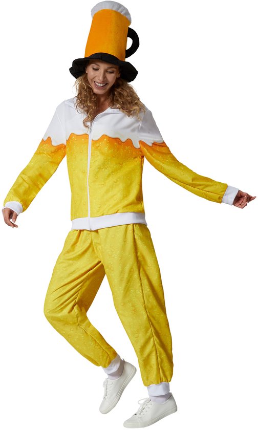 Dressforfun dameskostuum Bier joggingpak - L - Verkleedkleding carnaval - Halloween - Verkleden - Feestkleding - Carnavalskleding - Feest - Partykleding