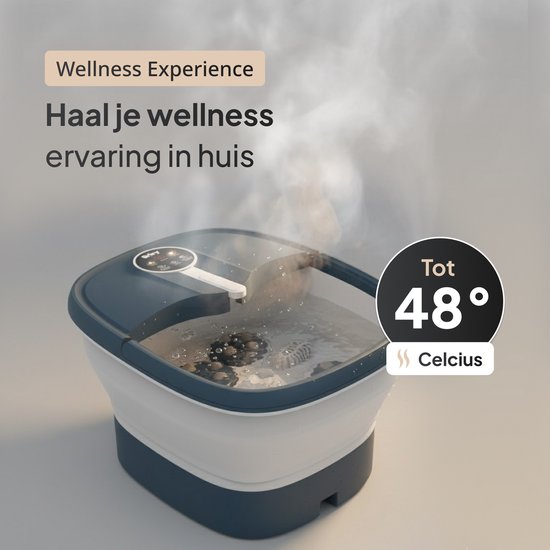 Brixy Voetenbad Automatische Massage - Voetmassage Apparaat - Elektrisch voetbad - Inklapbaar - Verwarmt Tot 48°C - 14L