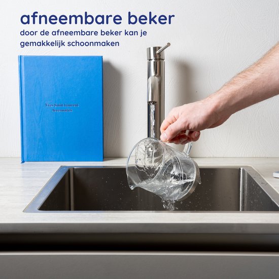 Safecourt Kitchen Glazen Melkopschuimer - Elektrische melkopschuimer - Antikleeflaag - 600 watt - Zwart