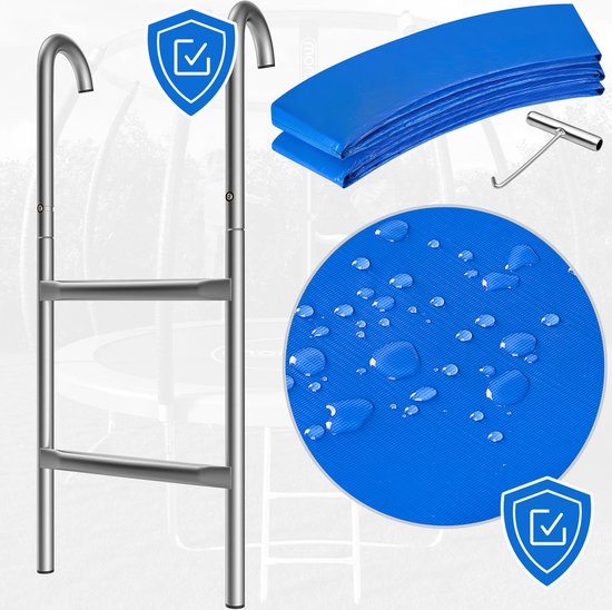 Monzana Trampoline - 244cm Incl Veiligheidsnet Rand Lader - Blauw