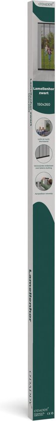 O'DADDY® Vliegengordijn Lamellenhor - 150x260 cm - Deurgordijn - Hordeur - Aanpasbaar Ontwerp - Glasvezel - Deurhor Zwart