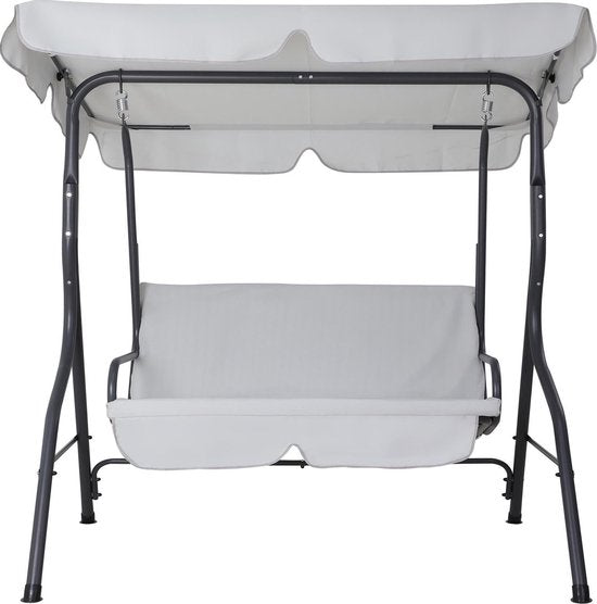 Casaria Hollywood Schommel – 2 Zits Weerbestendig/200kg – Lichtgrijs
