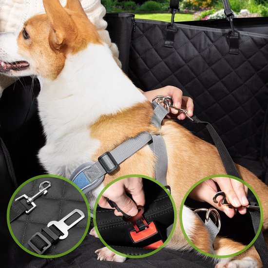 Kingsleeve Hondendeken voor Achterbank en Kofferbank - 147x137cm Zwart