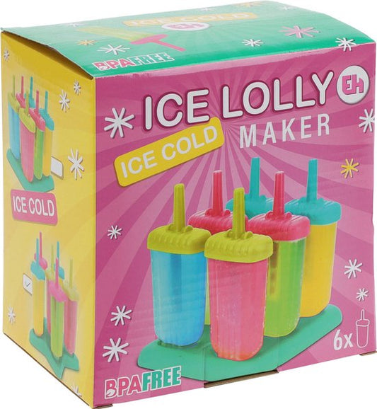 IJslollymaker voor 6 ijsjes assorti.