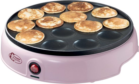 Bestron Poffertjespan - APFM700SDP - 800W - Poffertjesmaker - Electrisch - Roze - 5 jaar garantie