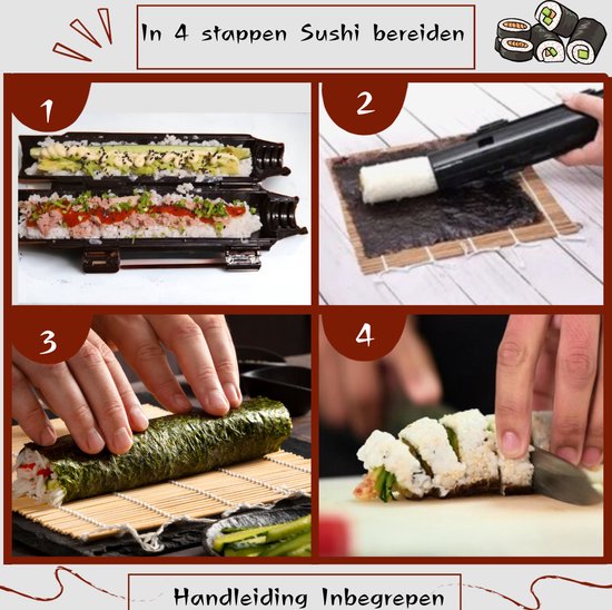 Sushi Set XXL - Sushimaker - Sushi Bazooka Set - Zwart
