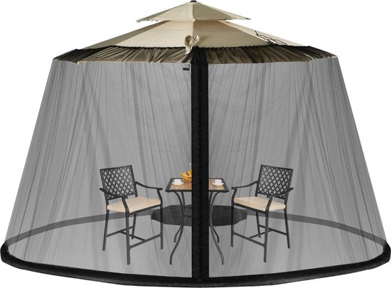 Coast Parasol Klamboe voor Buiten met 2 Deuren en d=Dubbele Rits - 12,5 x 2,3 m Zwart