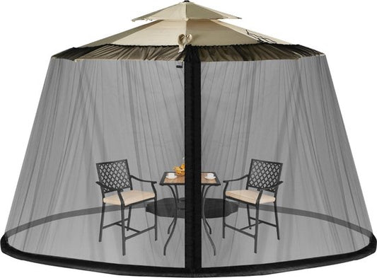 Coast Parasol Klamboe voor Buiten met 2 Deuren en d=Dubbele Rits - 12,5 x 2,3 m Zwart