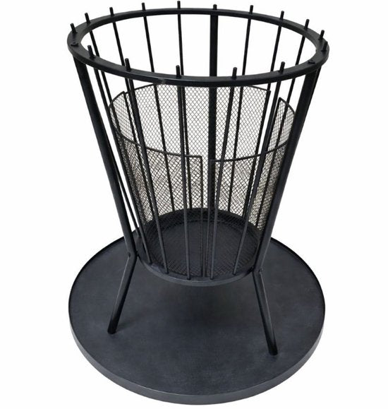 Ceruzo Vuurkorf met Bodemplaat - Vonkenscherm - Diameter 40 cm - Staal - Zwart