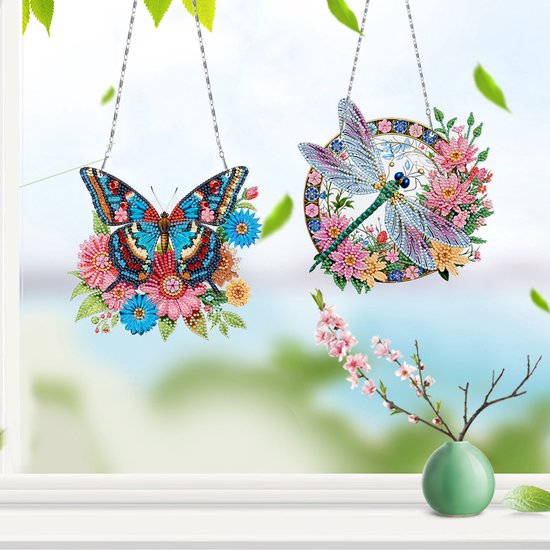 Adorzy Adorzy Diamond Painting Raamhangers – 3 stuks – Zonvanger - Diamond Painting Volwassenen – Diamond Painting Kinderen – Raamhangers Dieren