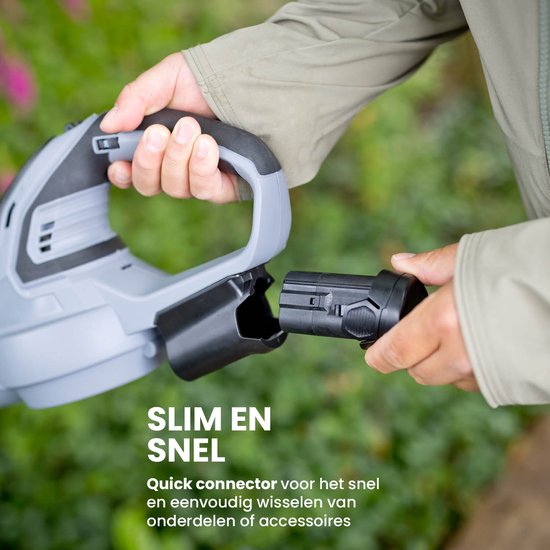 QLT Accu Bladblazer met Lader – Lichtgewicht en Krachtig Tuingereedschap voor Bladeren, Stof en Grasresten – 12V