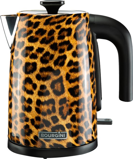 Bourgini Trendy Panter Waterkoker - Stijlvolle Waterkoker met Panterprint voor Moderne Keukens
