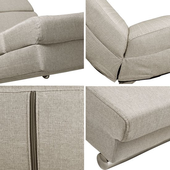 Casaria Relaxfauteuil - Massage en Verwarmingsfunctie - Zandkleur