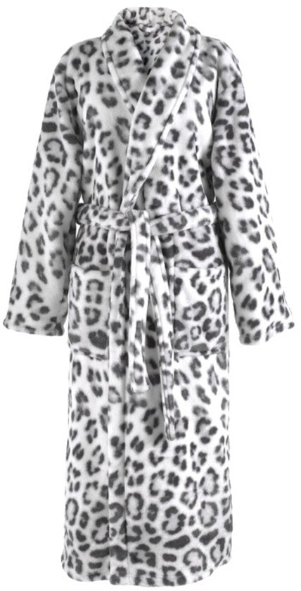 ZoHome Leopard Badjas Lang - Fleece - Maat XL - Bruin