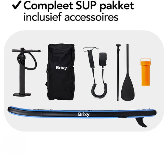 Brixy SUP Board - Opblaasbaar Paddle Board - Complete Set - 305 cm - Max. 150 kg - Blauw