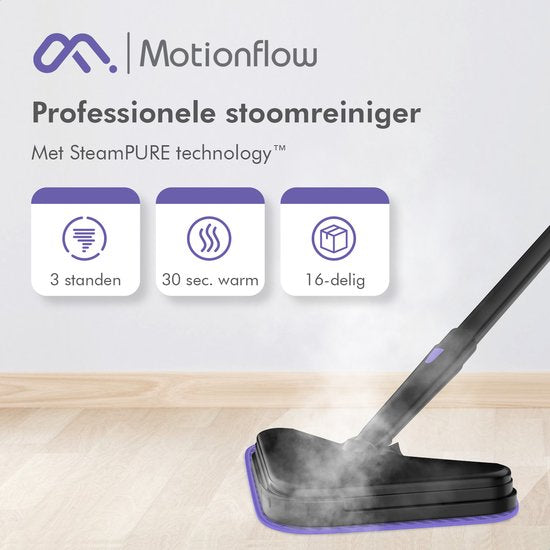 Motionflow 16-in-1 Stoomreiniger - Handstomer - Vlekkenreiniger - Diepte reiniging voor vloer, bank, badkamer en tapijt - tapijtreiniger