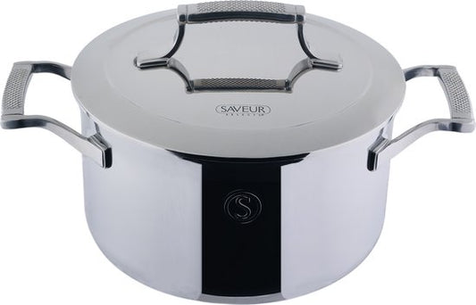 Saveur Voyage Kookpan Ø22 cm – Tri-Ply RVS – PFAS-vrij – Geschikt voor Inductie & Oven