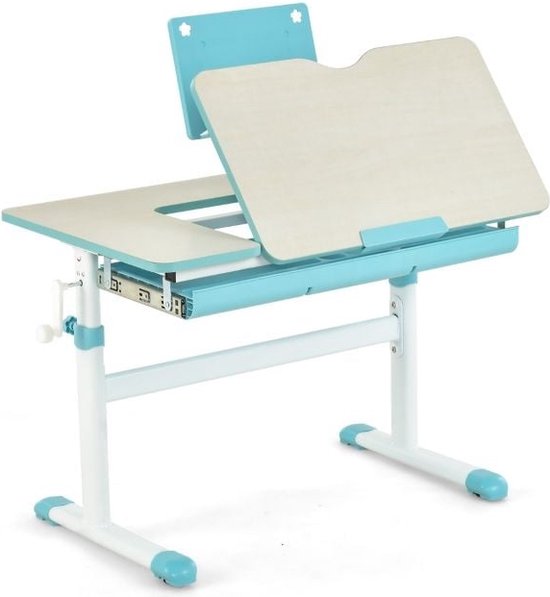 Coast Kinderbureau - Hoogte Verstelbaar - Kantelbaar - 80 cm x 51,5 cm x 51-73 cm - Blauw