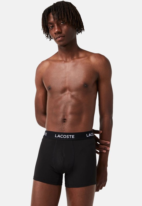 Lacoste Boxershorts Heren Microfiber Zwart 3-Pack - Maat M
