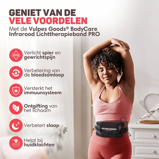Vulpes Goods® BodyCare - Draagbare Infrarood Rugband - Infraroodband - Infraroodtherapie - Infraroodlamp - Roodlicht therapie - Warmteband - Red Licht Therapy - Onderrug, Schouders, Nek, Benen - PRO