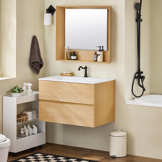 SoBuy BZR198-N Badmeubel met Wastafel - Houtcomposiet 80cm