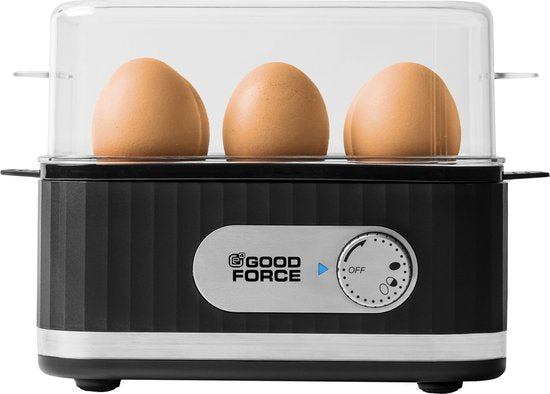 Elektrische GoodForce eierkoker - voor 1 - 6 eieren - met timer en alarm