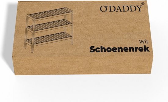 O'DADDY® Schoenenrek - Schoenenbank - Halbank - Schoenenkast - Schoenen Opbergsysteem - Schoenen kast - 3 Laags - Voor 12 Paar - Multifunctioneel Rek - Bamboe - Wit - 70 x 28 x 45 cm