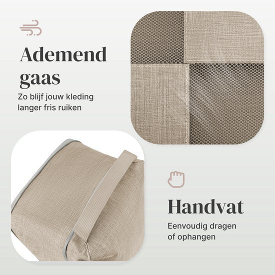SC Travel Essentials Packing Cubes - 6-delige Set - Luxe Compressie Organizers van Hoogwaardig Nylon - Ruimtebesparend en Duurzaam - Ideaal voor Reizen - Beige