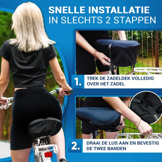 Nextcover zadelhoes fiets - gel memory foam - waterdicht met regenhoes