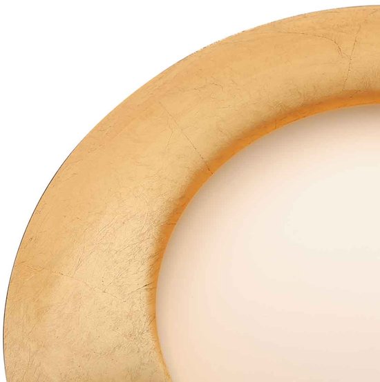 Plafonnière Zwart met Gouden Details, 3-staps Dimbaar, Kunststof en Metaal - Brotke 4127ZW - Steinhauer