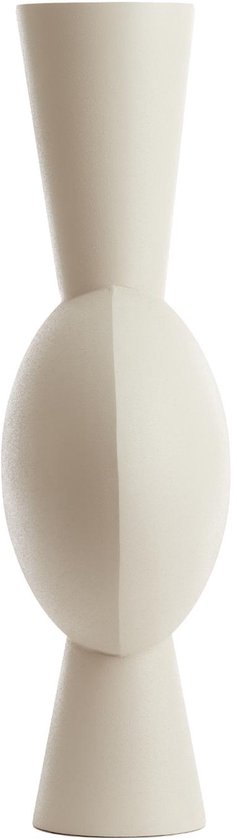 Light & Living Vaas Kavandu - Wit - 37.5x22x81cm - Metaal - Modern - Bloemenvaas - Woondecoratie - Decoratieve vaas voor woonkamer of slaapkamer