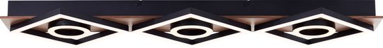 Brilliant Plafondlamp Maureen – 88 cm – Zwart met Hout