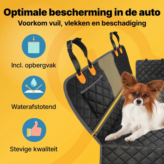 Jake and Jacky Hondendeken Auto Achterbank en Kofferbak Luxe - Autodeken hond - Beschermhoes - Hondenkleed - Inclusief Opbergtas & Autoriem - 137x148 cm