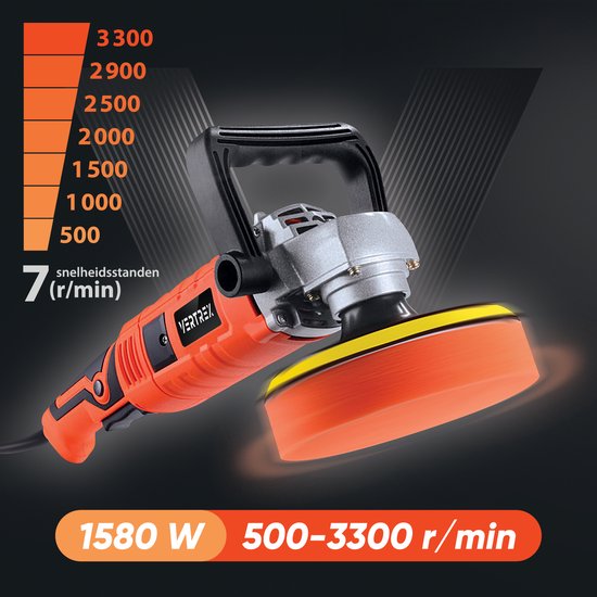 VERTREX Polijstmachine - Poetsmachine Auto - Polijstschijven - Poliermachine - Polijstmachines