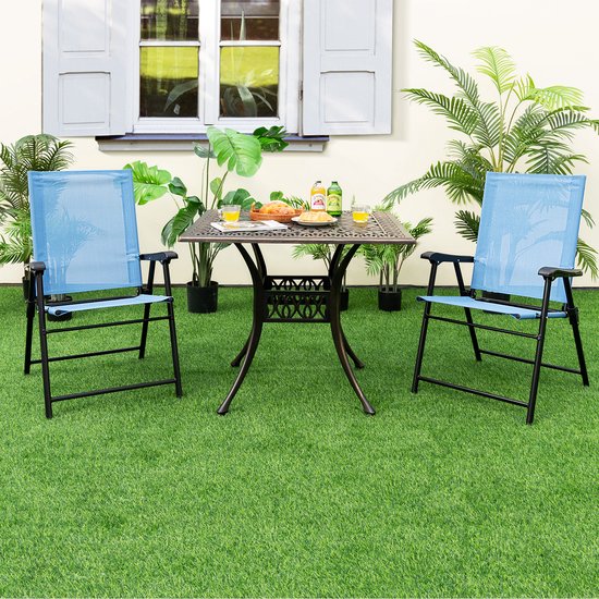 Coast Opvouwbare Stoel - 2 Stuks - 65 x 60 x 93 cm - Max. 150Kg. - Blauw