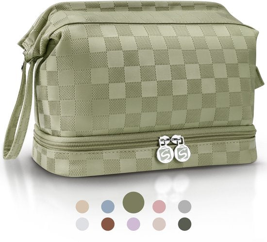 SC Travel Essentials - Toilettas en Make-up Organizer - Waterdicht en Compact - Geschikt voor Reis en Dagelijks Gebruik - Unisex - Matcha Groen