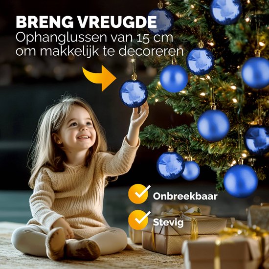 Casaria Kunststof Kerstballen 54er Set - Mat Glanzend Ø 3 4 6 cm Blauw