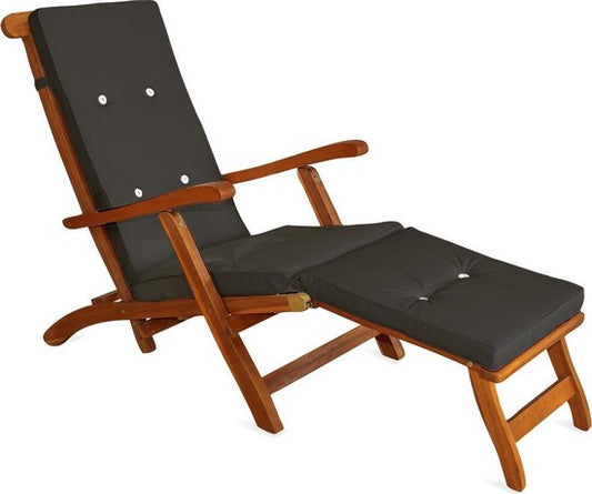 Detex Ligstoel Kussens - Waterbestendig 173x43cm - Antraciet