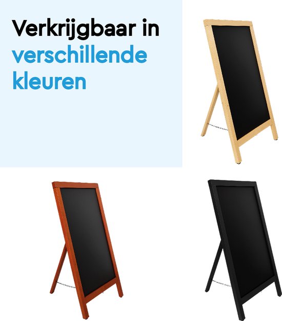 BRASQ Krijtstoepbord Zwart - 55x 85 CM - Krijtbord - Reclamebord - Stoepbord - Enkelzijdig - voor Binnen en Buiten - Horeca