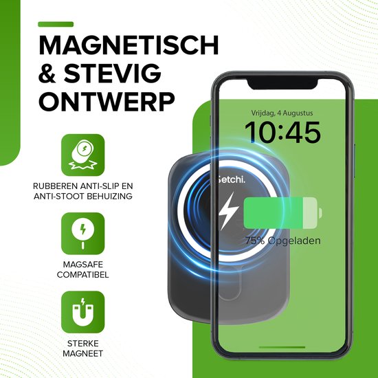 iSetchi Powerbank 10000 mAh - Klein - 20W USB-C - MagSafe