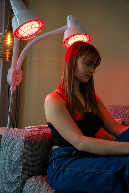 Resty® Infraroodlamp – 275W - Red Light Therapy - Warmte lamp - Timer - Extra Stevige Voet - Enkele Kop