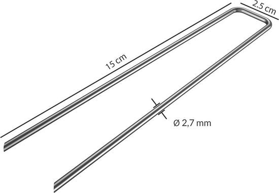Gardebruk Haringen - Set van 50 gegalvaniseerd Staal - lxØ 150x2,7mm